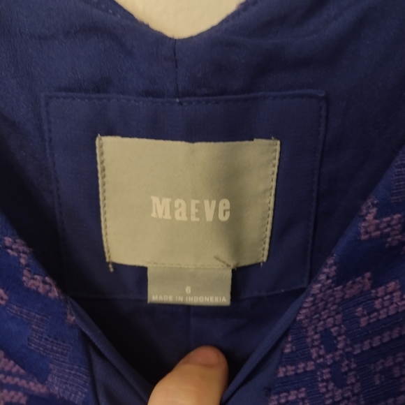 Maeve by Anthropologie Averie Dress Size 6 Blue Purple - Picture 3 of 8